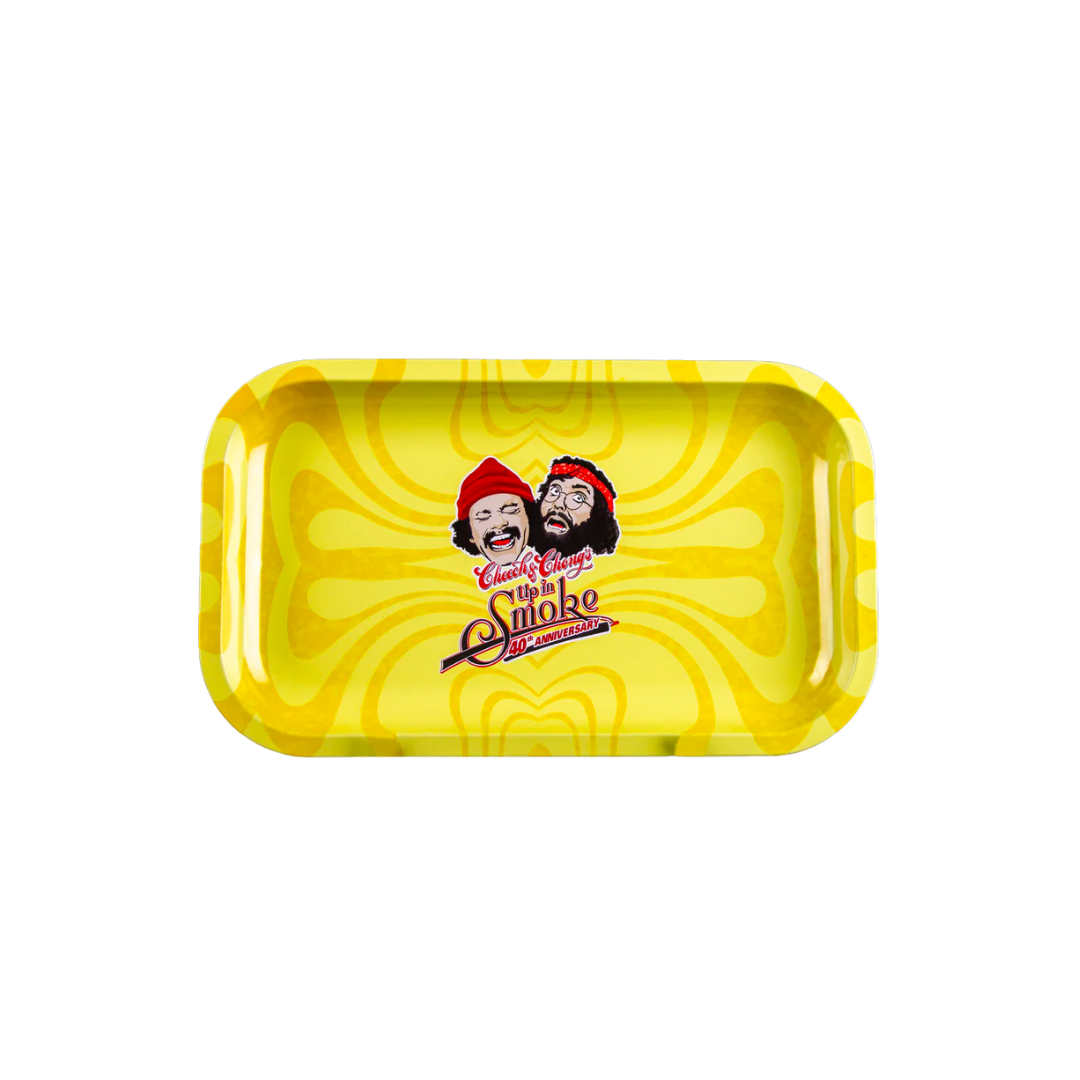 Cheech & Chong Rolling Tray 40th Anniversary Yellow - Small