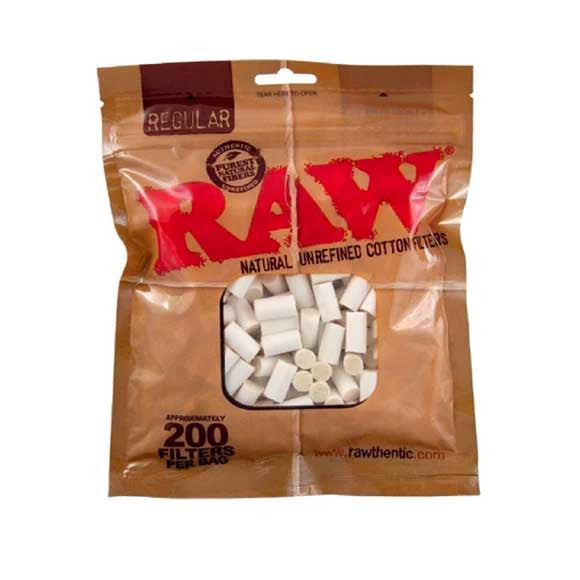 RAW Unrefined Cotton Filter Tip Reg 200ct