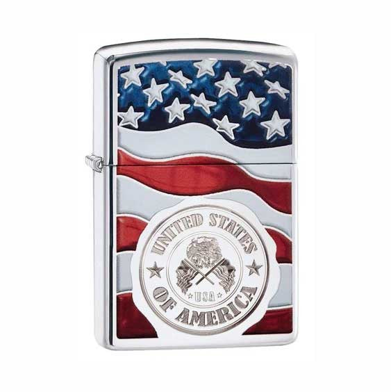 Zippo American Stamp on Flag 29395