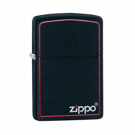 Zippo Reg Black W/ Zippo Border 218Zb