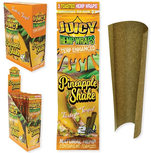 Juicy Hemp Wraps Terp Enhanced Pineapple Shake 25/2pk