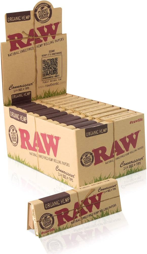 Raw 1 1/4 Connoisseur Organic + Tips (24ct/Box)