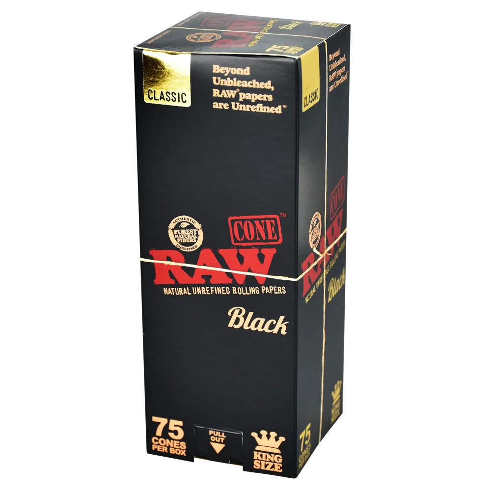 Raw Cone 75ct Bulk - King Size Black