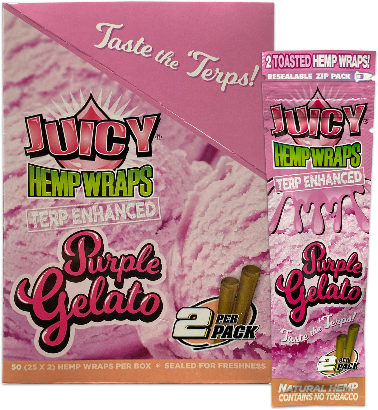 Juicy Hemp Wraps Terp Enhanced Purple Gelato 25/2pk