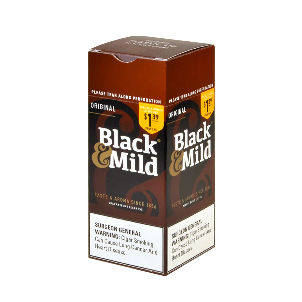 Black & Mild Box $1.39 Reg Plastic Tip 25ct