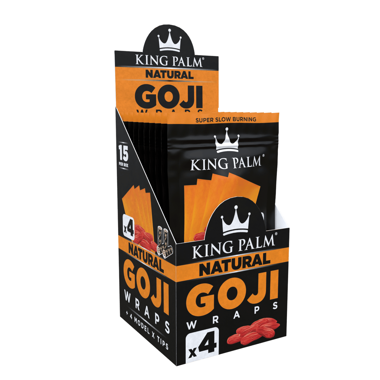 King Palm Goji Wraps + X-Tips Natural 15/4