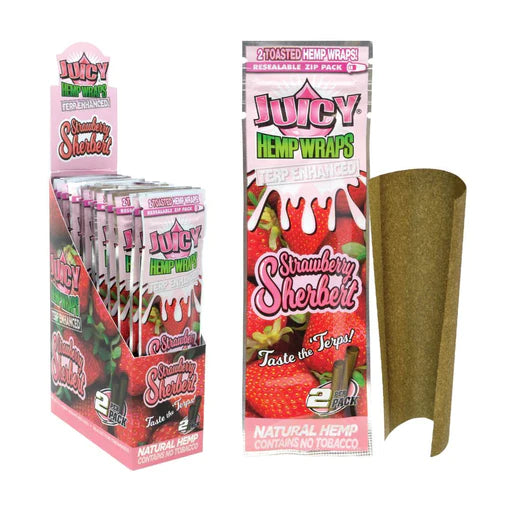 Juicy Hemp Wraps Terp Enhanced Strawberry Sherbert 25/2pk