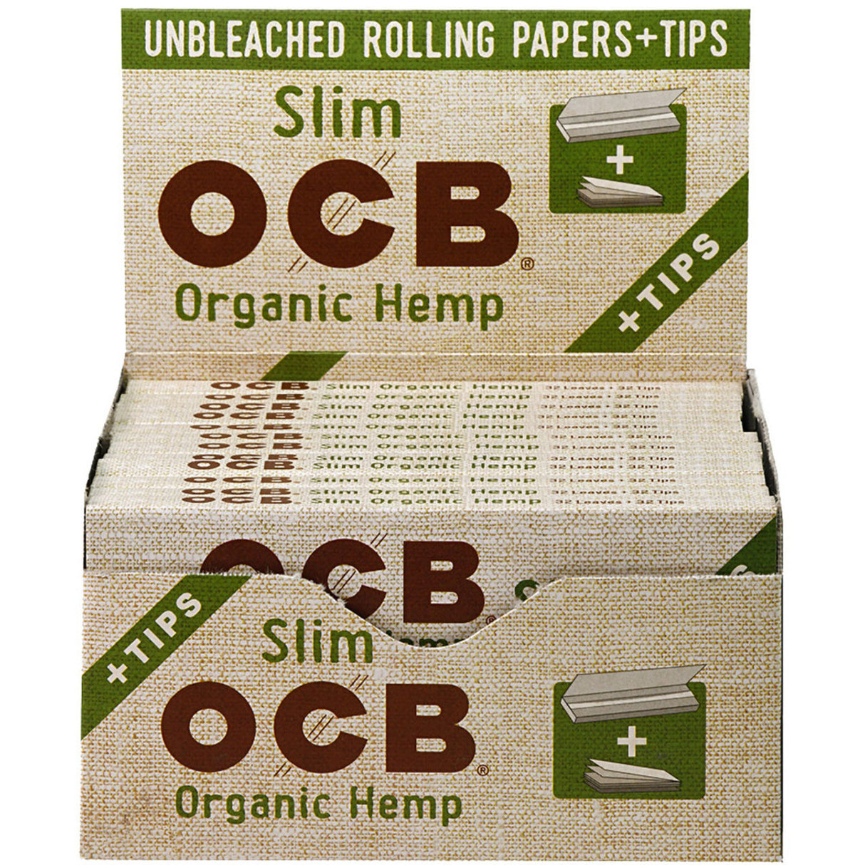 OCB Paper Org Hemp+Tips King Slim 24ct