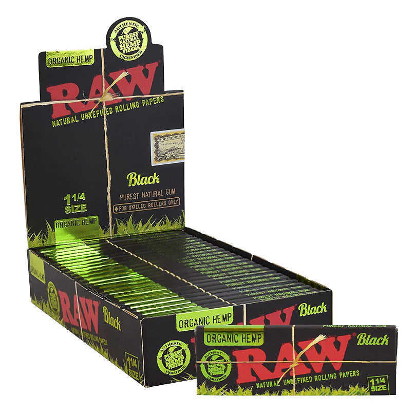 Raw 1 1/4 Black Organic Hemp 24ct