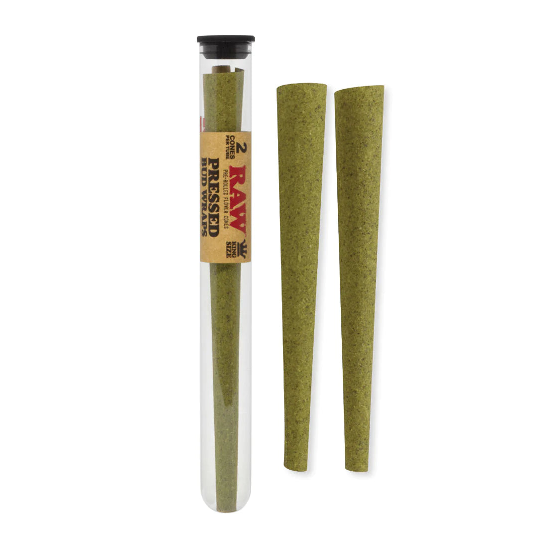 Raw Pressed Bud Wrap Cone King Size Display 12/2ct