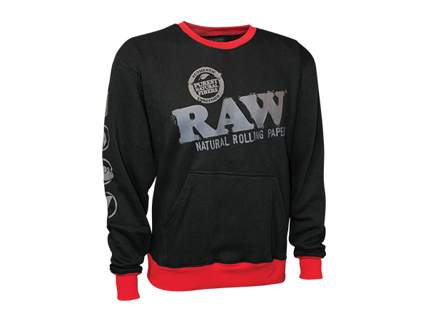 Raw Sweater - Crewneck - Black & Red - Large