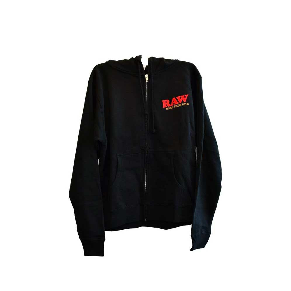 RAW Zip Hoodie Black Medium