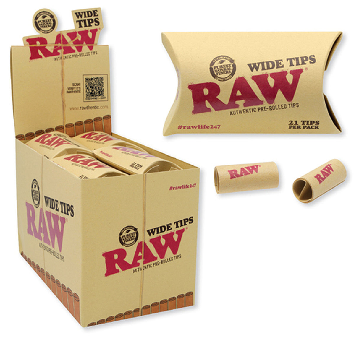 Raw Tips Prerolled Wide 20/21ct