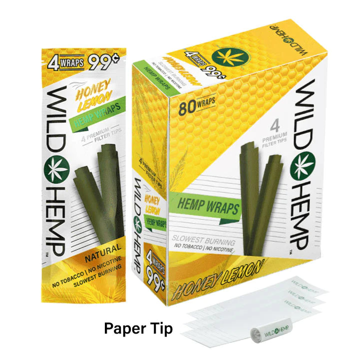 Wild Hemp Wraps 4/99 Honey Lemon 20/4ct