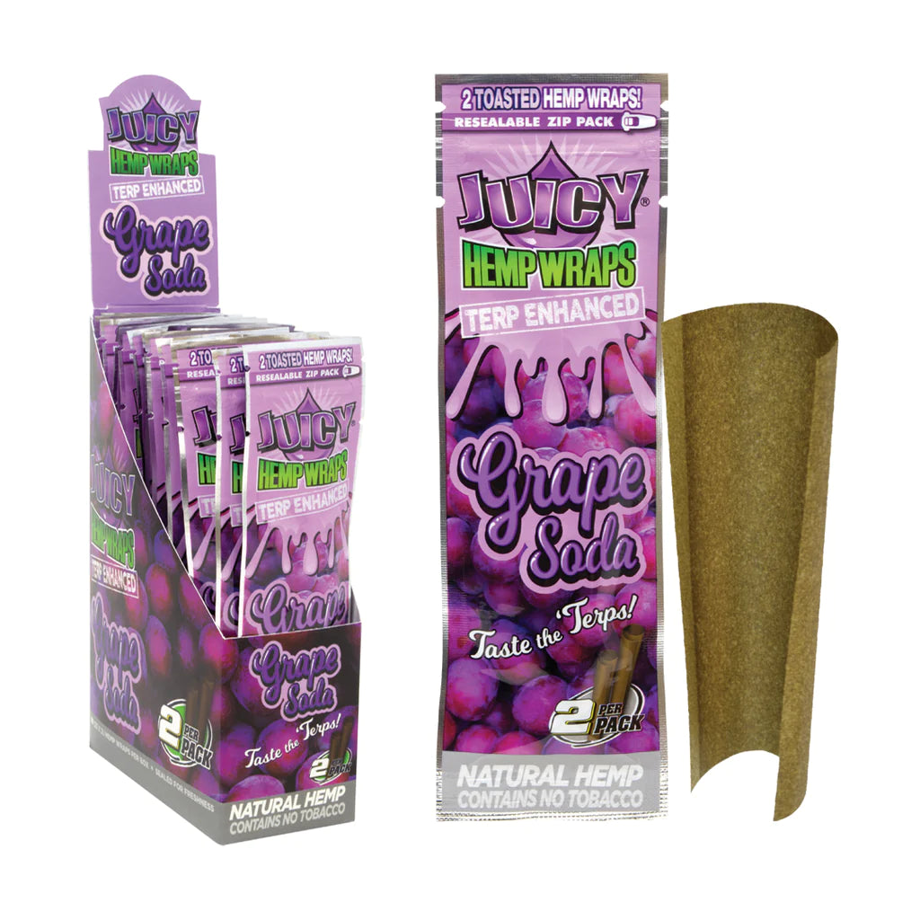 Juicy Hemp Wraps Terp Enhanced Grape Soda 25/2pk