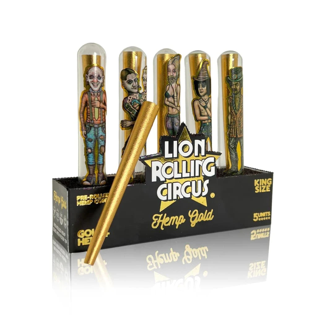 Lion Rolling Circus Gold Hemp Cones 5ct - King Size