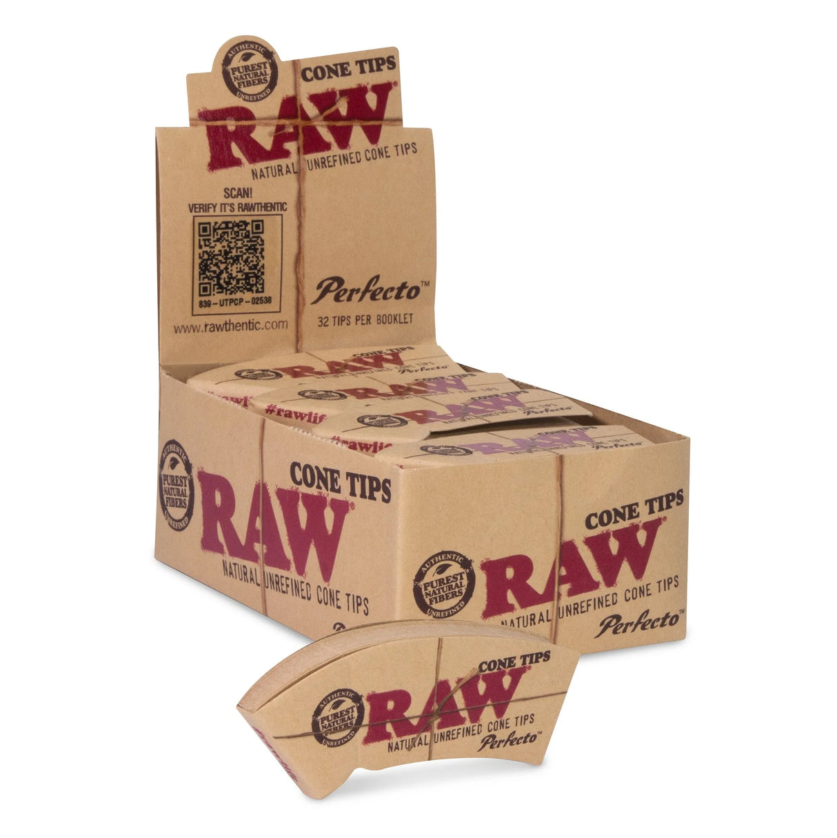 RAW Cone Tips Prerolled Perfecto 6Box/100Pcs