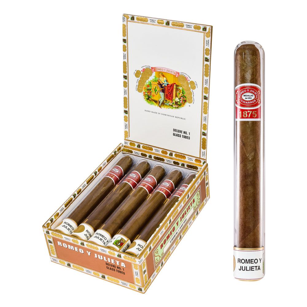 Romeo y Julieta 1875 Deluxe No 1 Glass Tubes 7x50 10ct