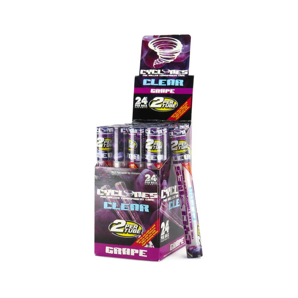 Cyclones Clear Cones Grape 24/2ct