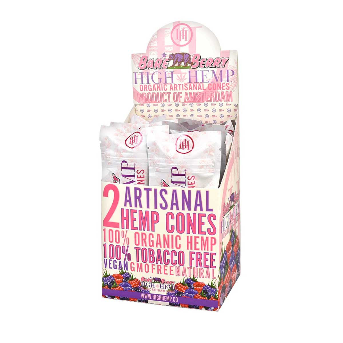 High Hemp Cones Bare Berry 15/2ct