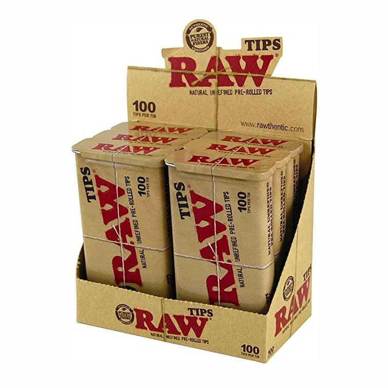 RAW Tips Prerolled Tins 6Tins/100ct