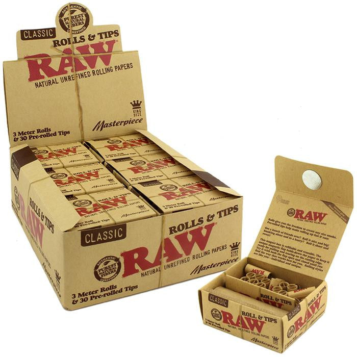 RAW King Slim Masterpiece Rolls + Tips 12ct