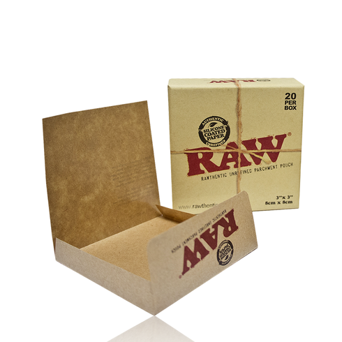 RAW Parchment Pouch 3x3 Inches 20ct Box