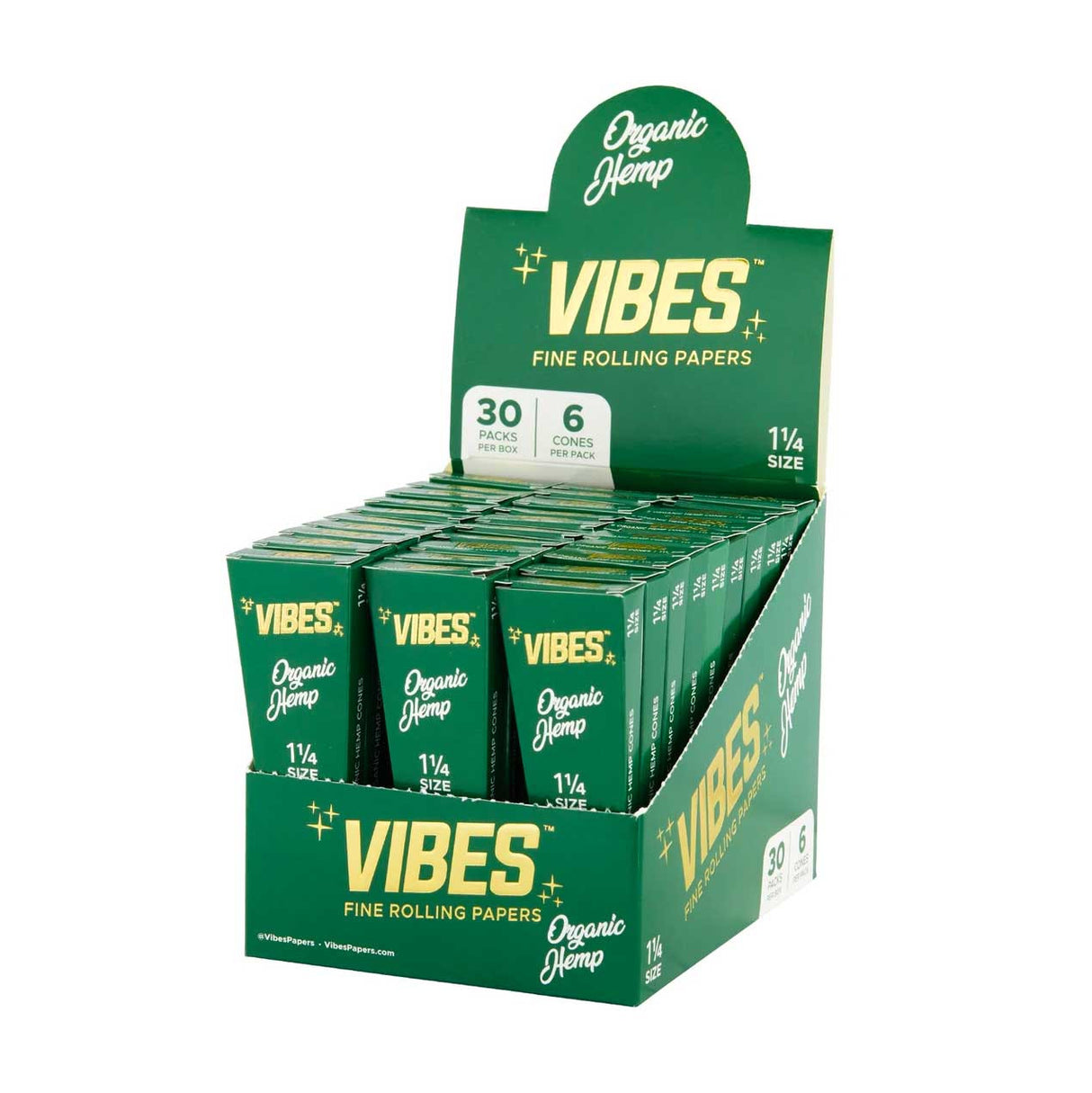 VIBES Cones Coffin 1 1/4 Organic Hemp 30/6ct