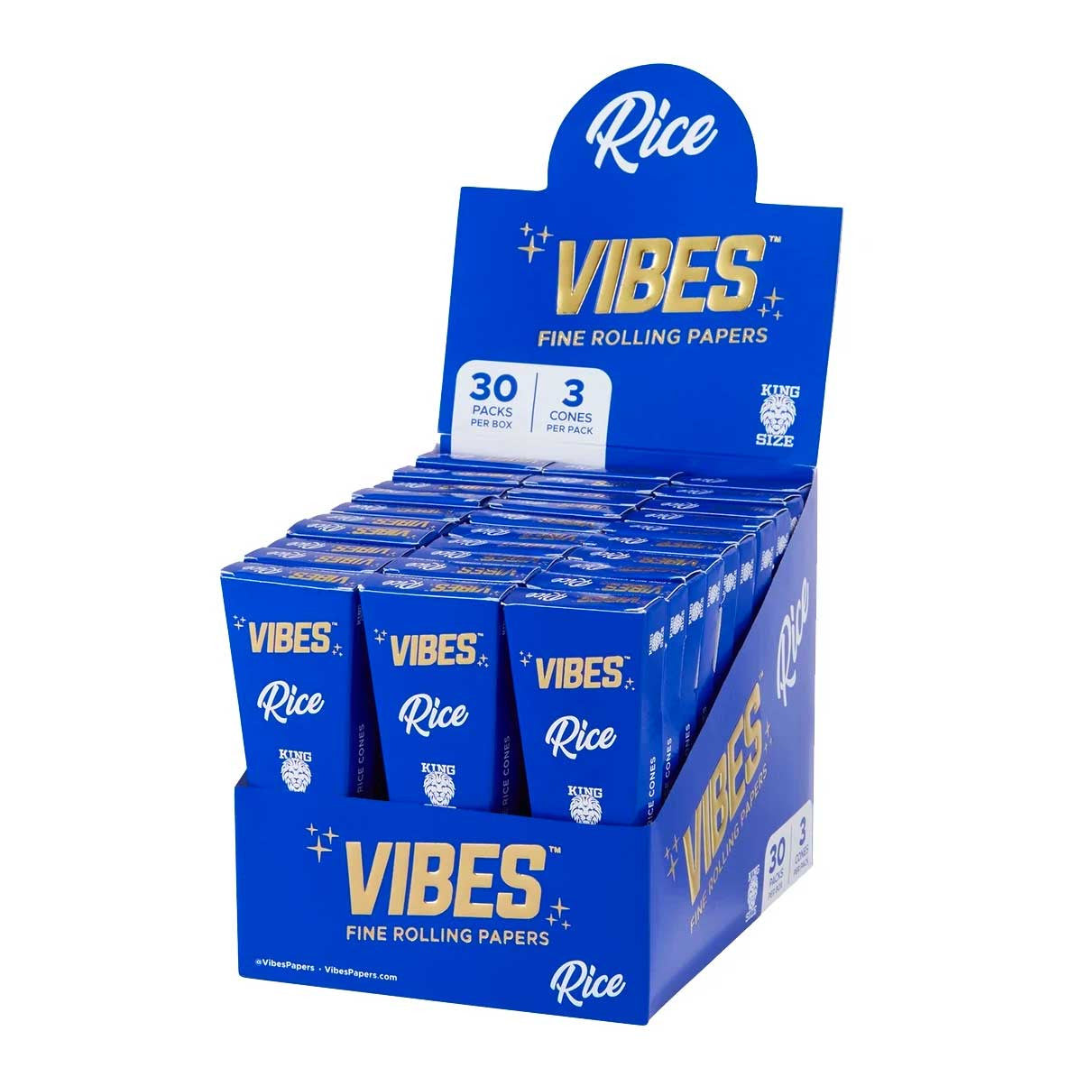 VIBES Cones Coffin King Size Rice 30/3ct