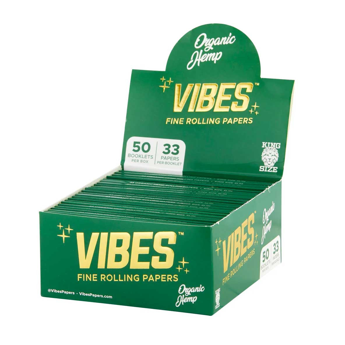 VIBES Papers King Size Slim Organic Hemp 50/33ct