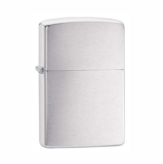 Zippo Reg Brush Fin Chrome 200