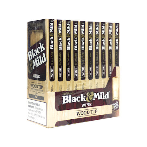 Black & Mild Pack Wood Tip Wine 10/5